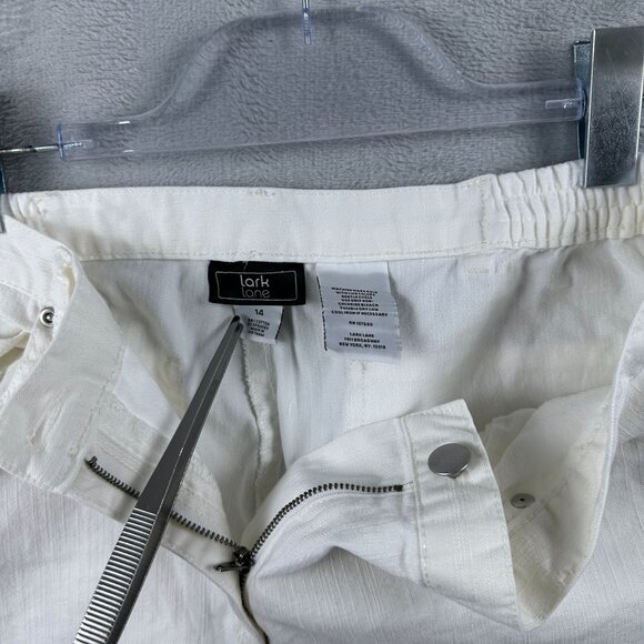 Lark Lane Straight Leg Jeans Womens Size 14 High Rise Stretch White - Picture 5 of 12